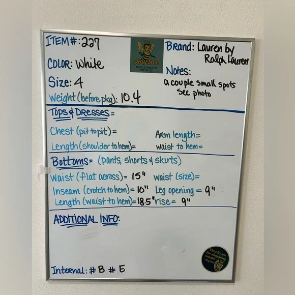 Lauren Ralph Lauren White Bermuda Shorts Size 4 Cotton Blend - Picture 5 of 6